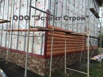 монтаж металлосайдинга под бревно